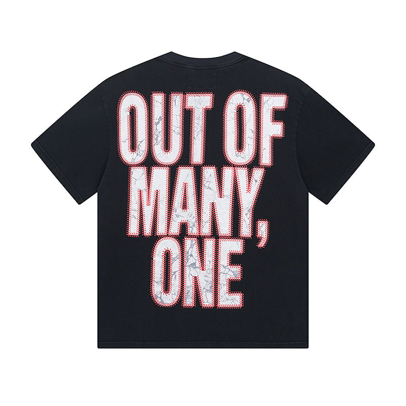 Black Street Vintage Washed T-Shirt (Crafted Print) 1003