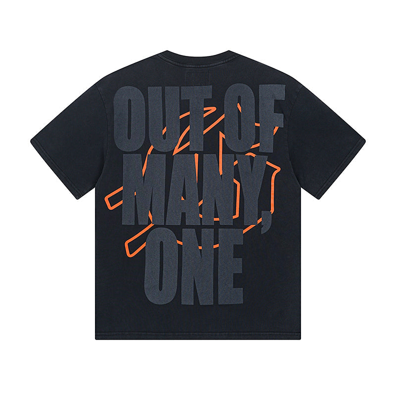 Black Street Vintage Washed T-Shirt (Crafted Print) 1006
