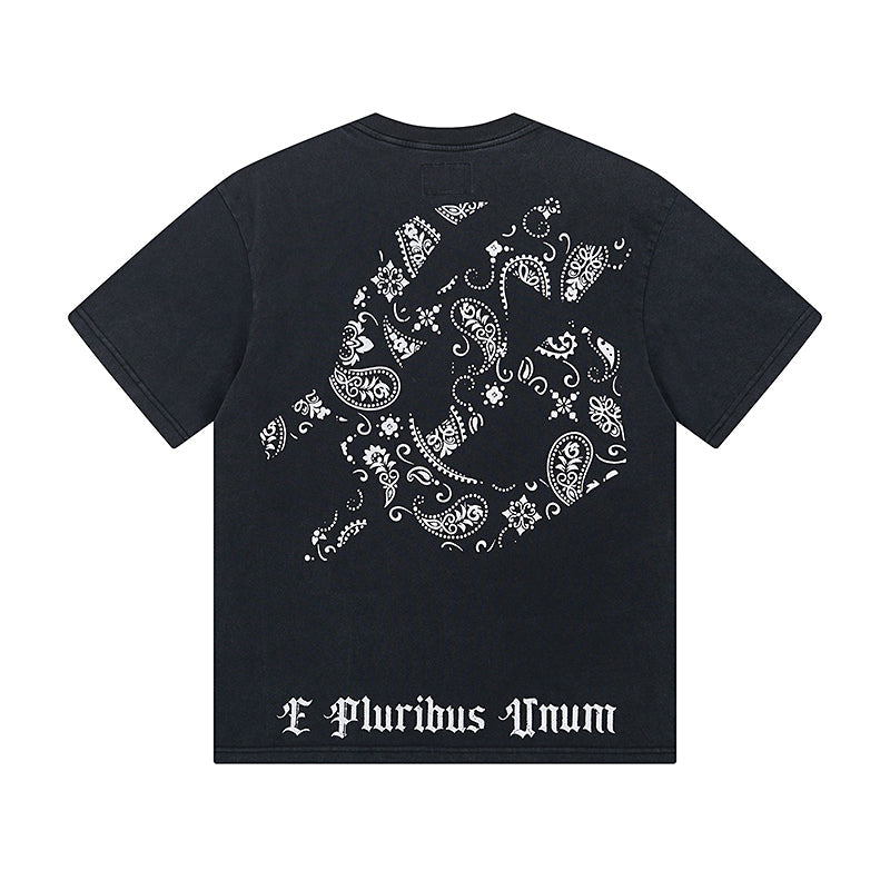 Black Street Vintage Washed T-Shirt (Crafted Print) 1007