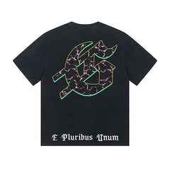 Black Street Vintage Washed T-Shirt (Crafted Print) 1008