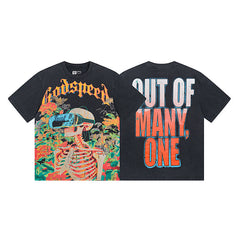 Black Street Vintage Washed T-Shirt (Crafted Print) 1009