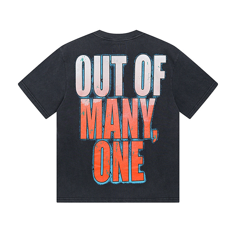 Black Street Vintage Washed T-Shirt (Crafted Print) 1009