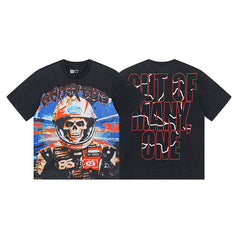 Black Street Vintage Washed T-Shirt (Crafted Print) 1012