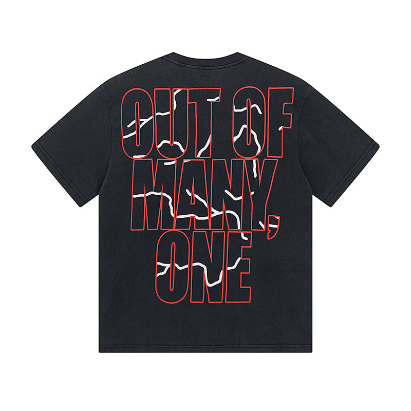 Black Street Vintage Washed T-Shirt (Crafted Print) 1012