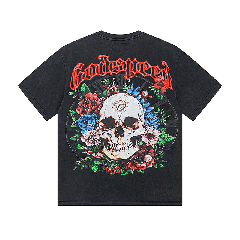 Black Street Vintage Washed T-Shirt (Crafted Print) 1019