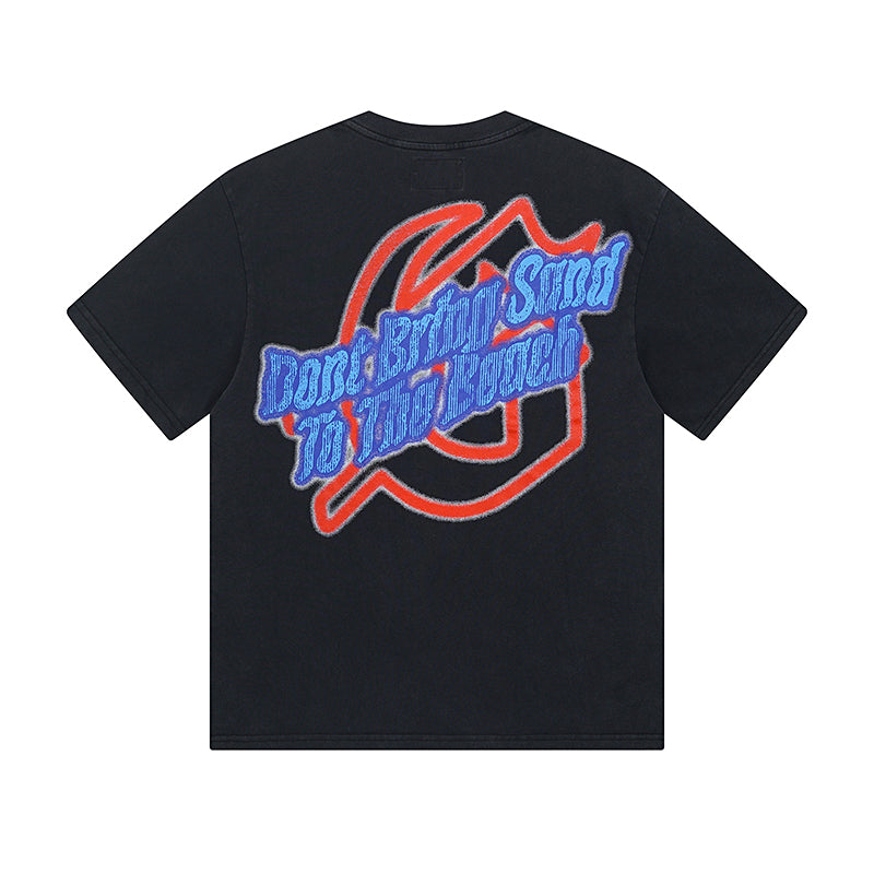Black Street Vintage Washed T-Shirt (Crafted Print) 1022