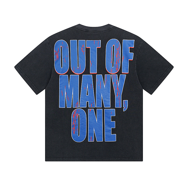 Black Street Vintage Washed T-Shirt (Crafted Print) 1023