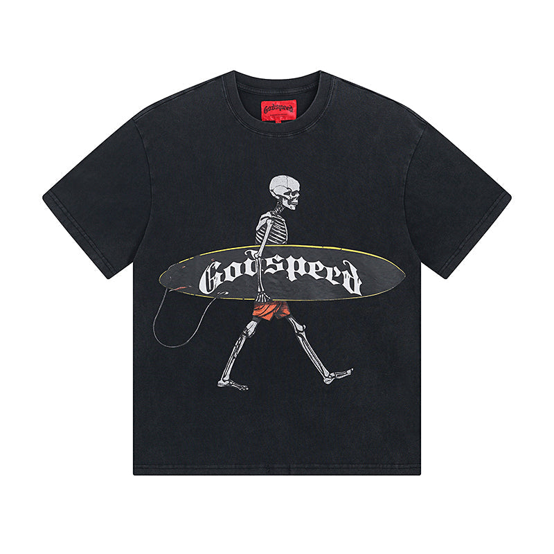 Black Street Vintage Washed T-Shirt (Crafted Print) 1025