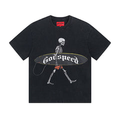 Black Street Vintage Washed T-Shirt (Crafted Print) 1025