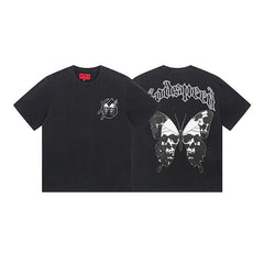Black Street Vintage Washed T-Shirt (Crafted Print) 1026