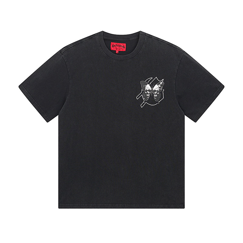 Black Street Vintage Washed T-Shirt (Crafted Print) 1026