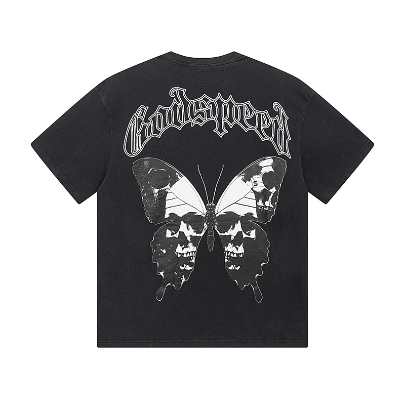 Black Street Vintage Washed T-Shirt (Crafted Print) 1026