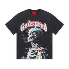 Black Street Vintage Washed T-Shirt (Crafted Print) 1027