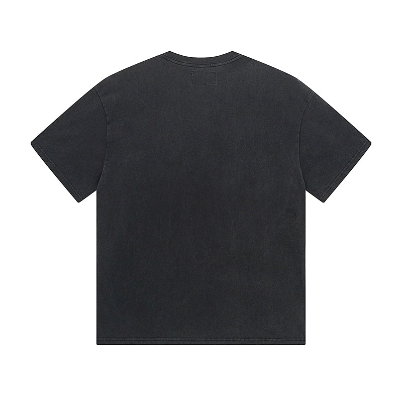 Black Street Vintage Washed T-Shirt (Crafted Print) 1027
