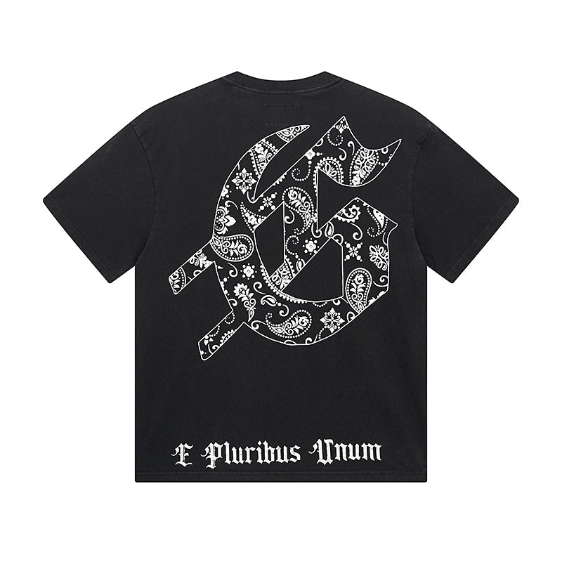 Black Street Vintage Washed T-Shirt (Crafted Print) 1029