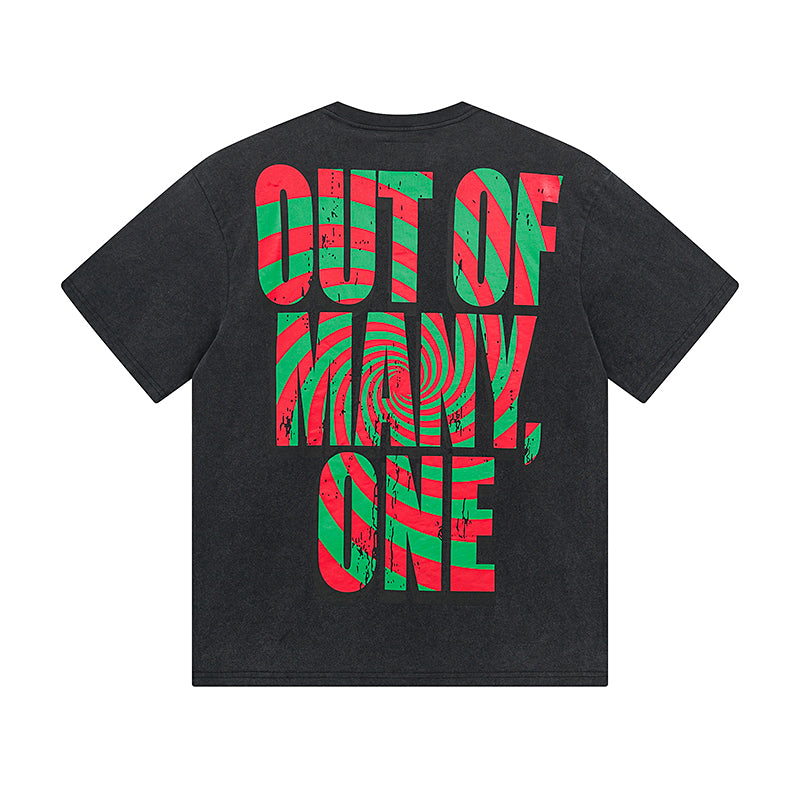 Black Street Vintage Washed T-Shirt (Crafted Print) 1030
