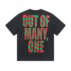 Black Street Vintage Washed T-Shirt (Crafted Print) 1030
