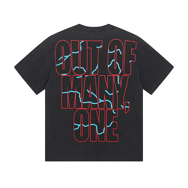 Black Street Vintage Washed T-Shirt (Crafted Print) 1031