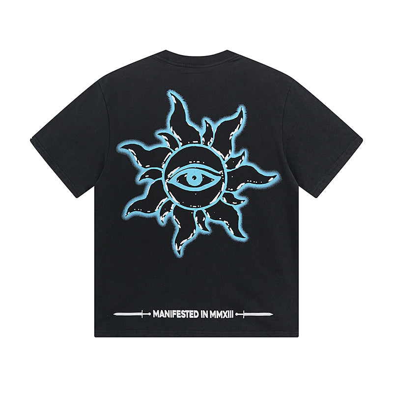 Black Street Vintage Washed T-Shirt (Crafted Print) 1032