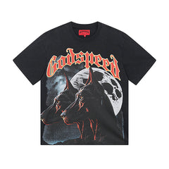Black Street Vintage Washed T-Shirt (Crafted Print) 1033
