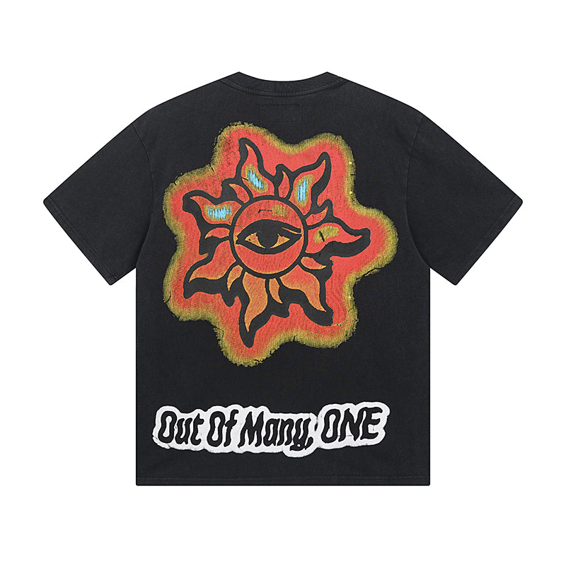 Black Street Vintage Washed T-Shirt (Crafted Print) 1035