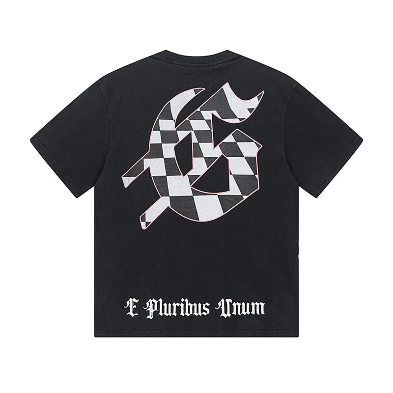 Black Street Vintage Washed T-Shirt (Crafted Print) 1036