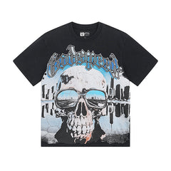 Black Street Vintage Washed T-Shirt (Crafted Print) 1037