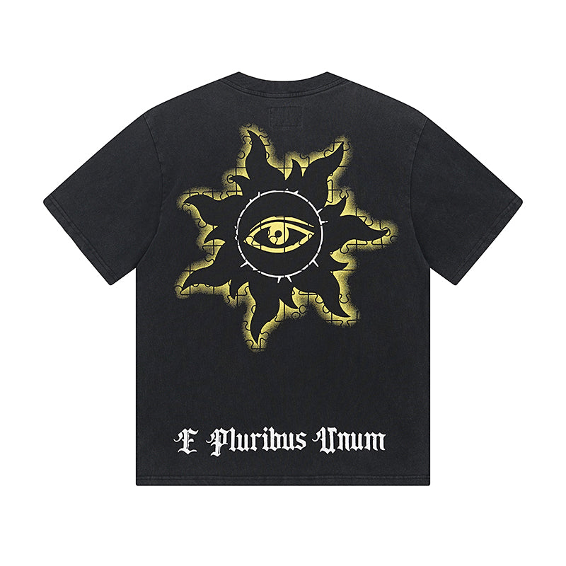 Black Street Vintage Washed T-Shirt (Crafted Print) 1039