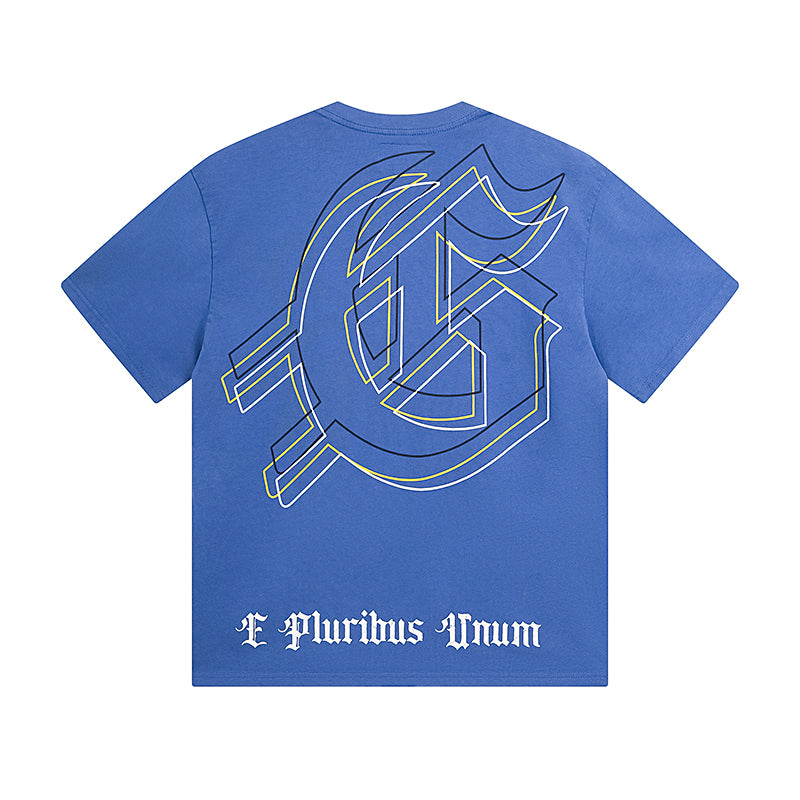 Black & Blue Street Vintage Washed T-Shirt (Crafted Print) 1050