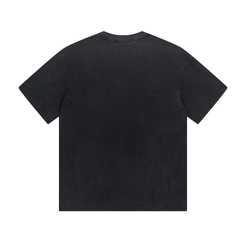 Black Street Vintage Washed T-Shirt (Crafted Print) 1053
