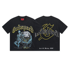 Black Street Vintage Washed T-Shirt (Crafted Print) 1055