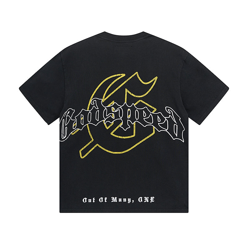 Black Street Vintage Washed T-Shirt (Crafted Print) 1055