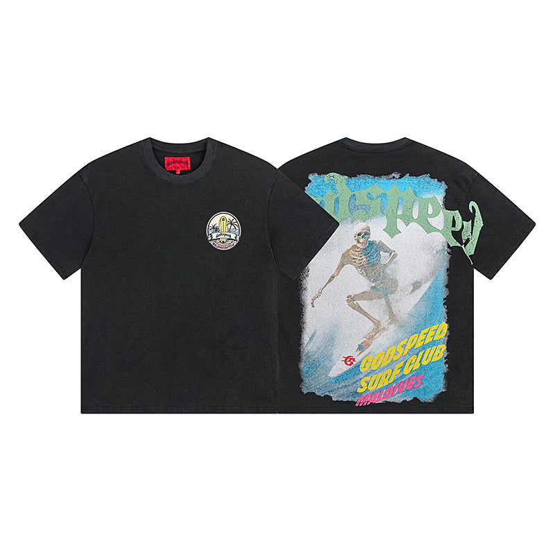 Black Street Vintage Washed T-Shirt (Crafted Print) 1056