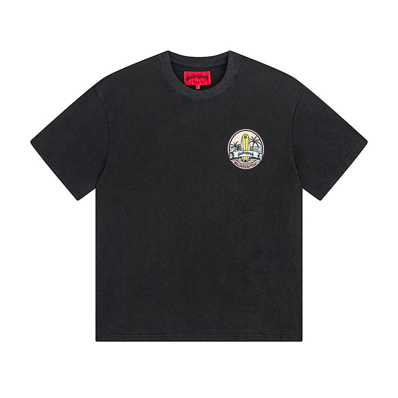 Black Street Vintage Washed T-Shirt (Crafted Print) 1056