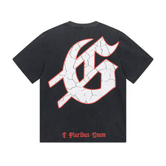 Blue & Black Street Vintage Washed T-Shirt (Crafted Print) 1057