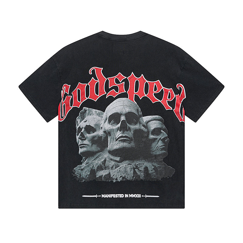 Black Street Vintage Washed T-Shirt (Crafted Print) 1059