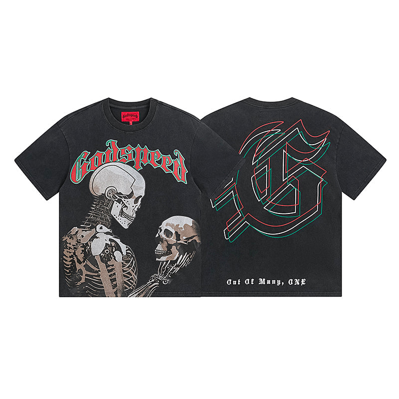 Black Street Vintage Washed T-Shirt (Crafted Print) 1060