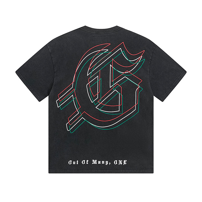 Black Street Vintage Washed T-Shirt (Crafted Print) 1060