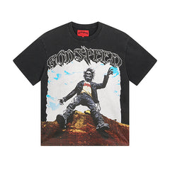 Black Street Vintage Washed T-Shirt (Crafted Print) 1062