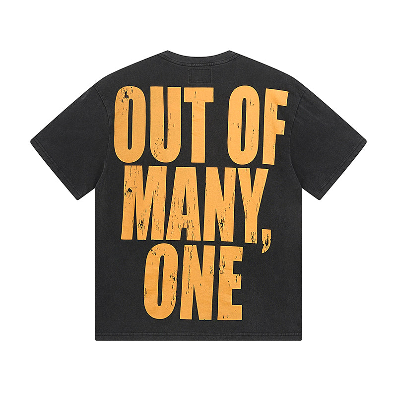 Black Street Vintage Washed T-Shirt (Crafted Print) 1063