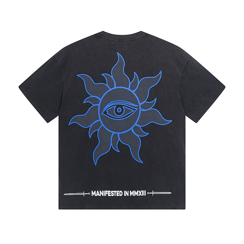 Black Street Vintage Washed T-Shirt (Crafted Print) 1066