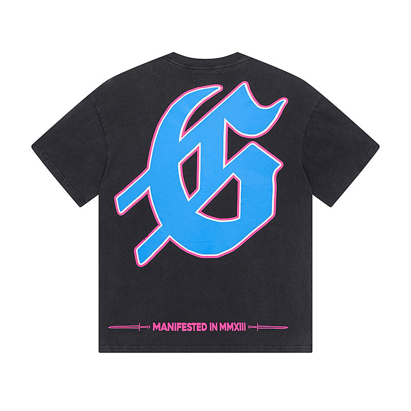 Black Street Vintage Washed T-Shirt (Crafted Print) 1070