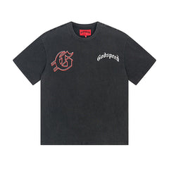 Black Street Vintage Washed T-Shirt (Crafted Print) 1072