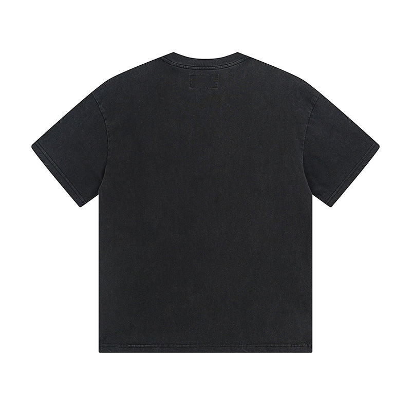 Black Street Vintage Washed T-Shirt (Crafted Print) 1073