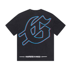 Black Street Vintage Washed T-Shirt (Crafted Print) 1075
