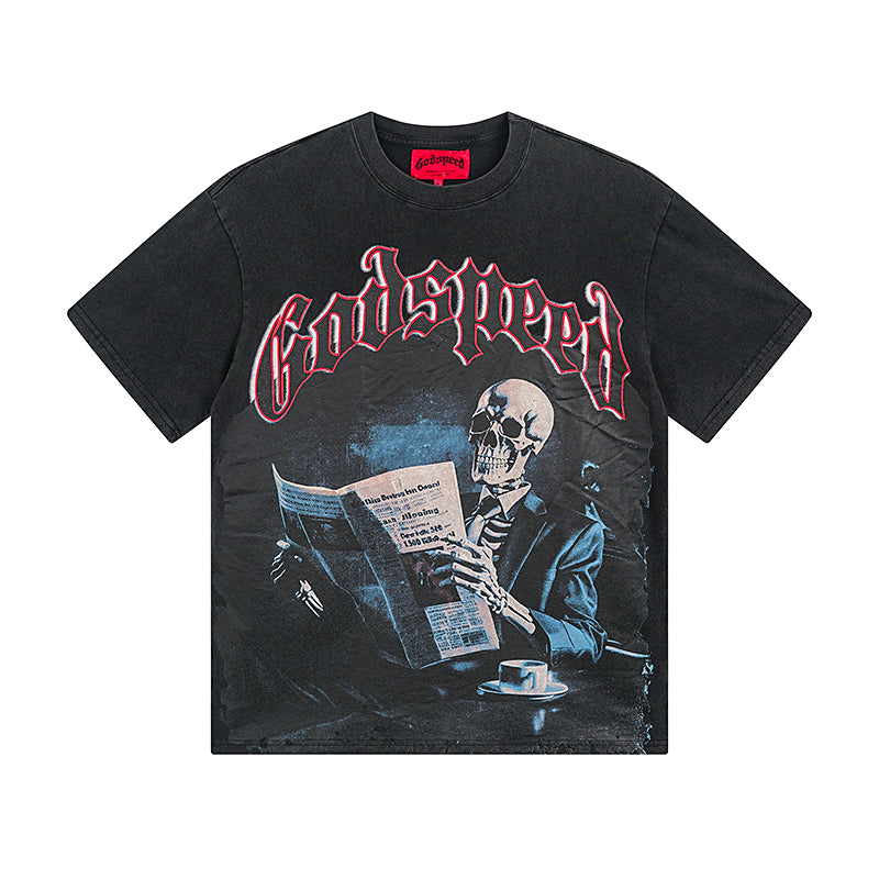 Black Street Vintage Washed T-Shirt (Crafted Print) 1079