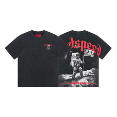 Black Street Vintage Washed T-Shirt (Crafted Print) 1082
