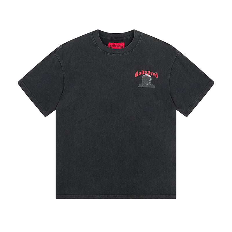 Black Street Vintage Washed T-Shirt (Crafted Print) 1082