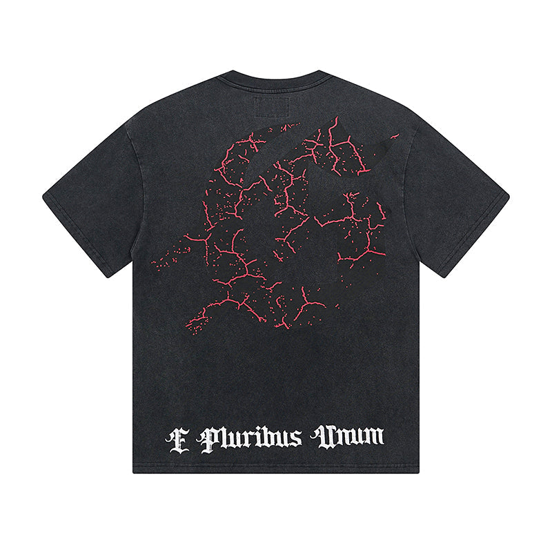 Black Street Vintage Washed T-Shirt (Crafted Print) 1085