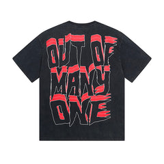 Black Street Vintage Washed T-Shirt (Crafted Print) 1087